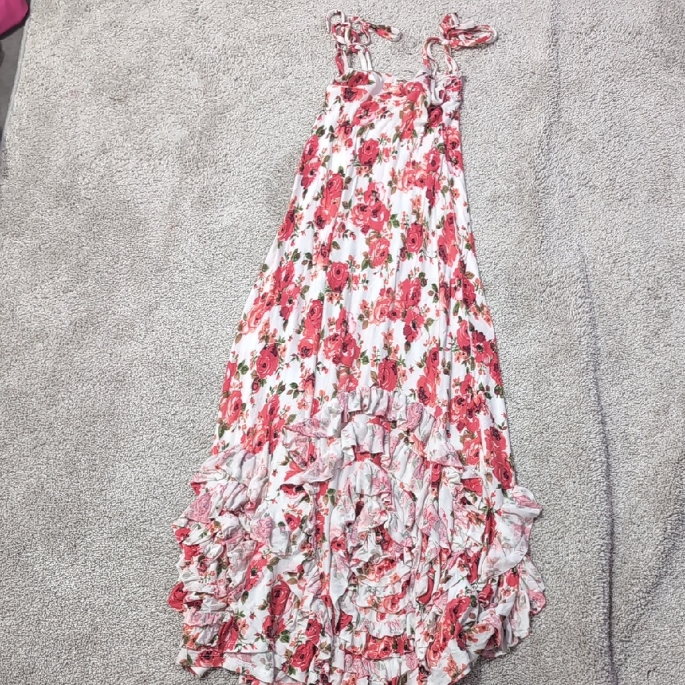 Pixie Girl By Vicky Sigg Floral Kids Dress with Ruffle Hem